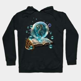 Cute seahorse comes out of a storybook Hoodie